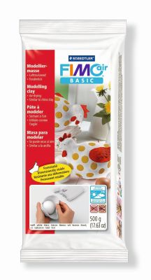 Staedtler® Modelliermasse FIMO® air basic - 500g, weiß, metallisierte Folie 8100-0