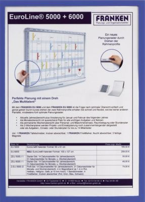 Franken X-tra!Line® Dokumentenhülle Frame It - A3, Hartfolie, matt, blau ITS A3M03