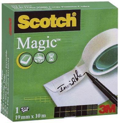 Scotch® Klebeband Magic™ 810, Zellulose Acetat, unsichtbar, beschriftbar, 10 m x 19 mm M8101910