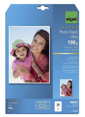 SIGEL Inkjet Fotopapier Ultra - A4, seidenmatt, 190 g/qm, 20 Blatt IP666