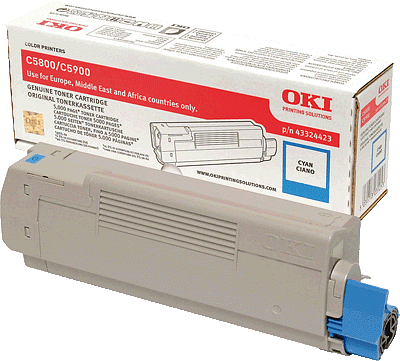 Oki Lasertoner C5800/C5900 43324423 cyan