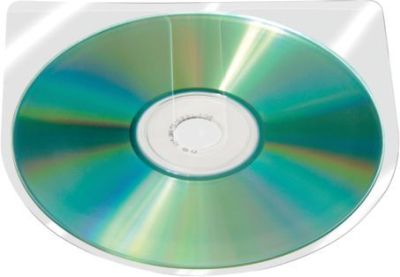 Q-Connect® CD/DVD-Hüllen selbstklebend - ohne Lasche, transparent, 100 Stück KF27031