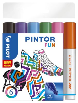 Pilot Kreativmarker Pintor FUN - M, 6 Stück sortiert 4161S6F