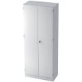 Hammerbacher Garderobenschrank - 80 x 200,4 x 42 cm, Konstruktionsboden/Kleiderstange/Sockelblende, Weiß/Weiß V6200/W/W/SG